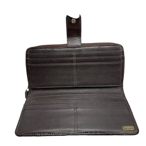 y2k COACH Legacy Brown Signature Canvas Wallet - Picture 5 of 9